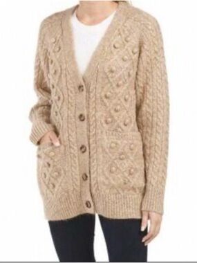 NWT Cupcakes & Cashmere Chunky Knit Cardigan - Tan